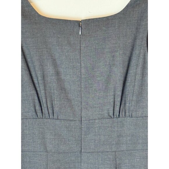 J Crew Dress Women 2 Gray Wool Blend Sleeveless Scoop Neck Sheath Career Preppy - Picture 7 of 11